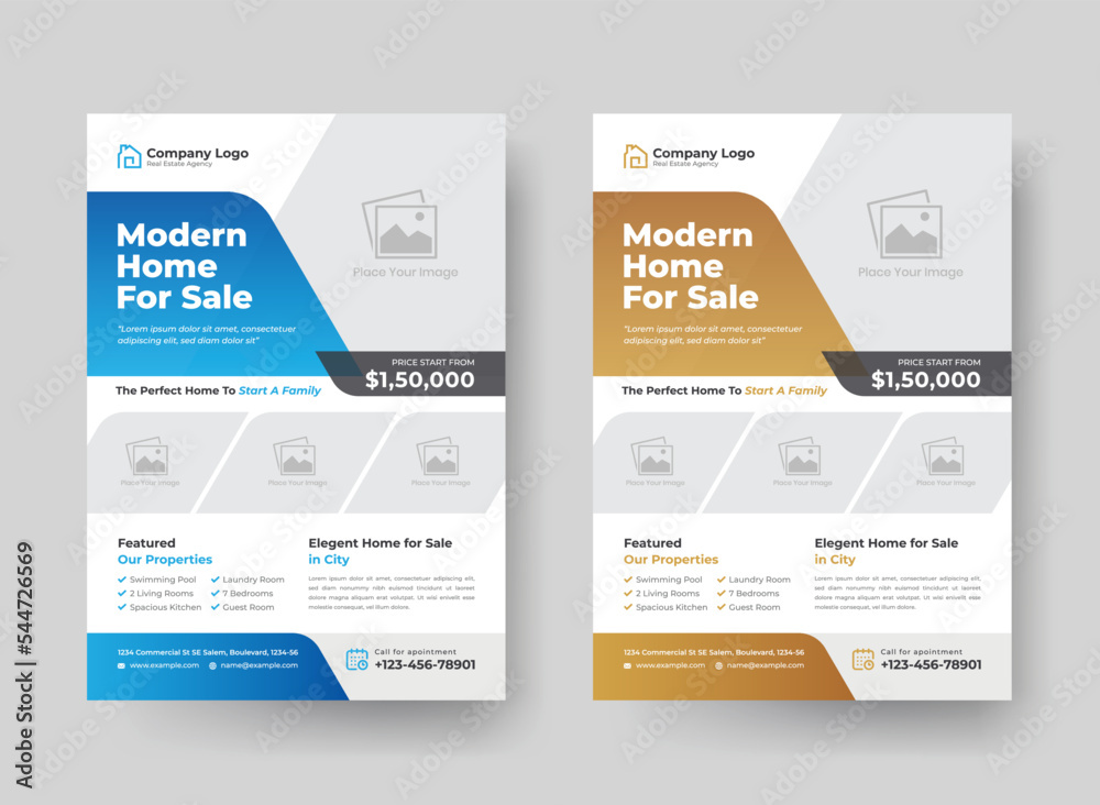 Real estate business marketing flyer A4 template, Modern & luxury property, Professional Brochure, Renovation Flyer Template layout and design vector