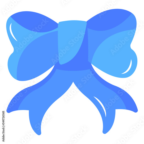 A modern flat icon of gift bow 