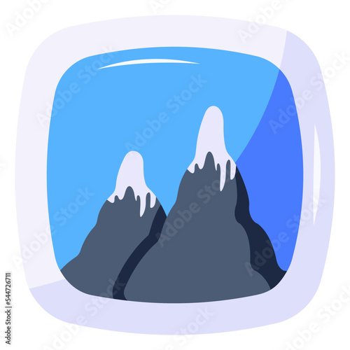 An attractive flat icon of landscape 