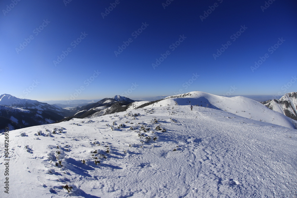 Tatry Zachodnie zimą, European winter snow trail Tatry Zachodnie zimą, European winter snow trail