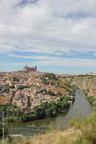 PANORAMIC VIEW OF THE MEDIEVAL CITY OF TOLEDO  MADRID  SPAIN