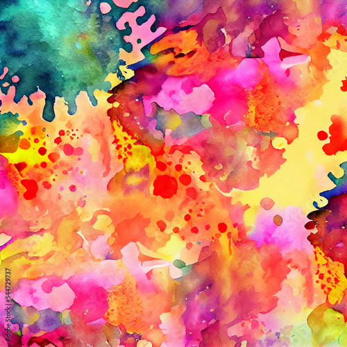 Watercolor Art, abstract background, splash colorful © PaputekWallArt