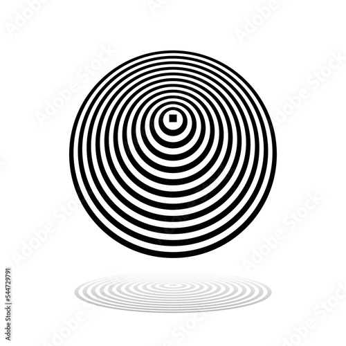 Abstract Geometric Icon. 3D Illusion. Round Design Element.