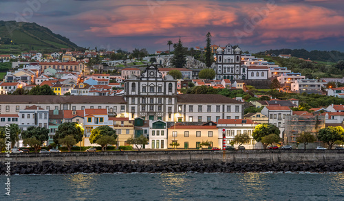 Azoren Insel Faial Stadt Horta Abend