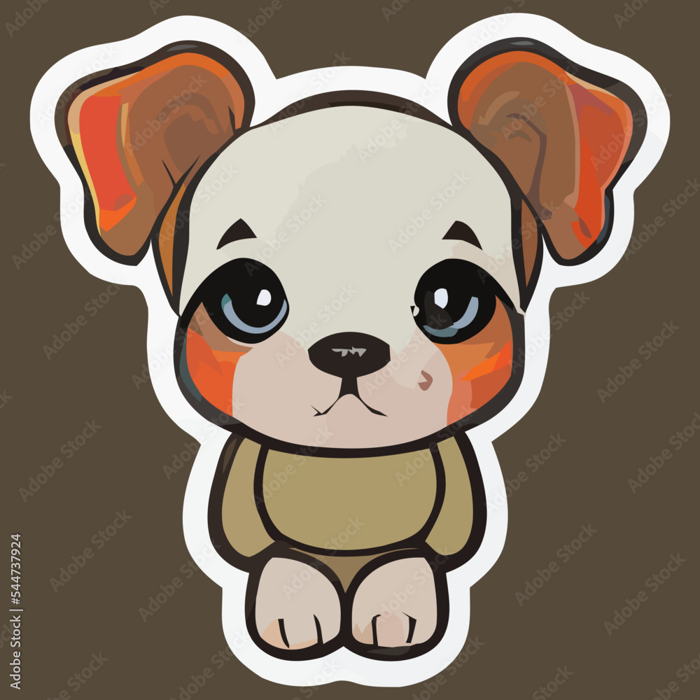 Naklejka premium illustration Vector graphic of cute puppy isolated good for icon, mascot, print, design element or customize your design
