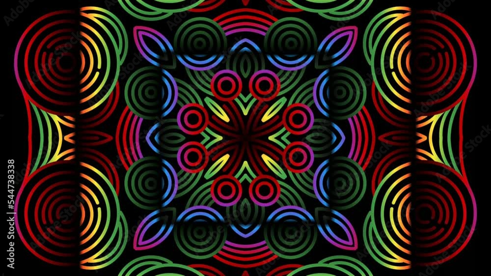 luxurious motion graphic colourful  caleidoscope line art pattern of indonesian culture traditional batik  for  commercial ads