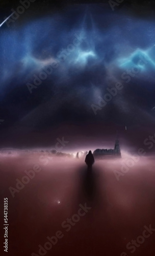 Space scene with stars in the galaxy. Panorama. Universe filled with stars, nebula and galaxy © Absent Satu