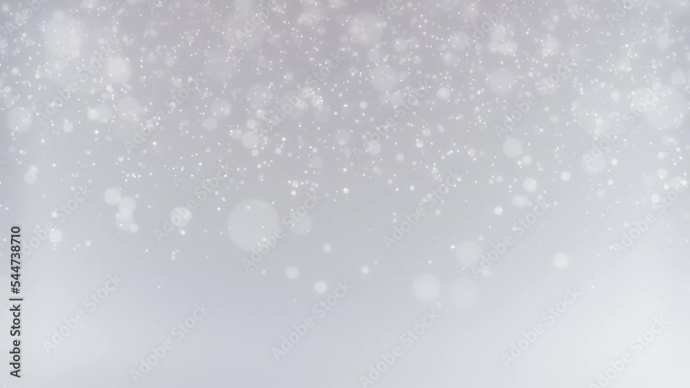 Calm falling snow flakes particles winter background. 4K seamless looping Christmas background Calm falling snow flakes particles winter background. 4K seamless looping Christmas background