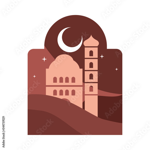 window and middle east and moon