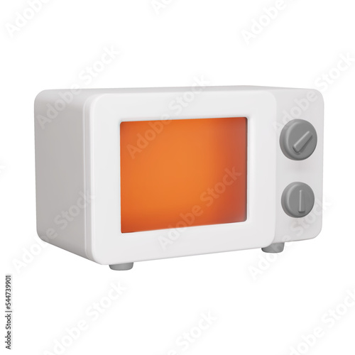 Microwave oven 3d icon.. An electric appliance for cooking and heating food. Kitchen appliances. Isolated object on transparent background