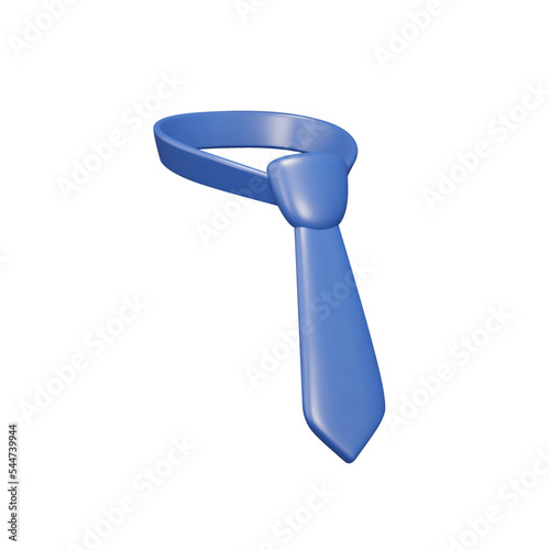 Male tie 3d icon. business style clothing accessory. Isolated object on transparent background