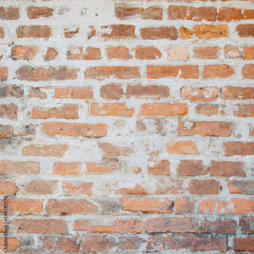 Old rough red brick wall grunge background texture