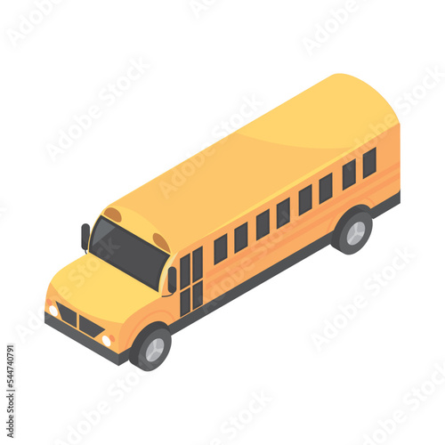 isometric school bus transport