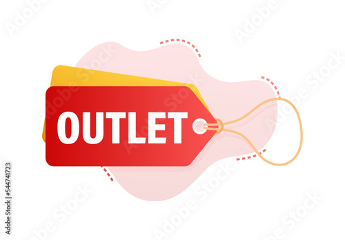 Outlet label, badge. Outlet price tag. Vector stock illustration.