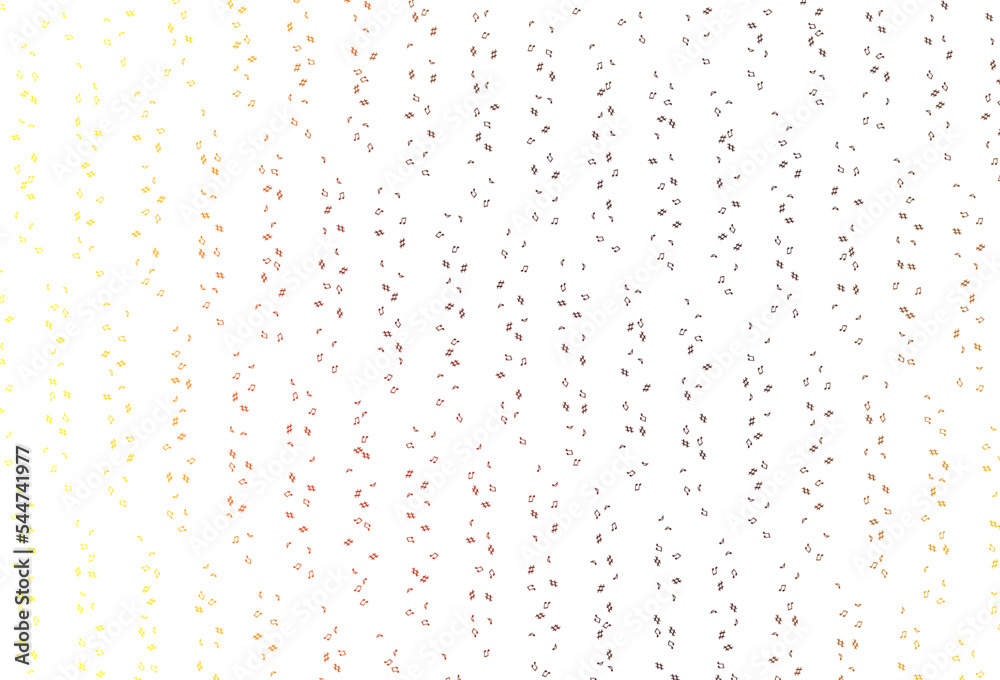Light Yellow, Orange vector backdrop with music notes.