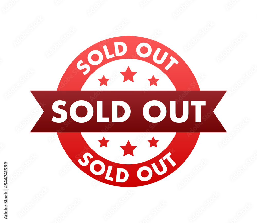 Obraz premium Sold out label, badge. Shop now. Vector stock illustration.