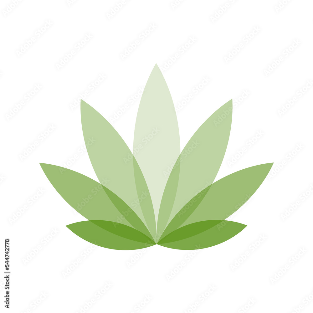 Naklejka premium Simple icon of Cannabis Leaf Silhouette Indica marijuana