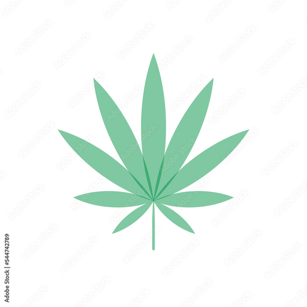 Simple icon of Cannabis Leaf Silhouette Sativa marijuana