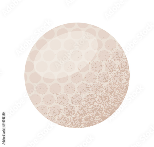 Sports ball sticker. Icon with small plastic ball for playing ping pong or golf. Entertainment or activity. Equipment for sports game. Cartoon flat vector illustration isolated on white background