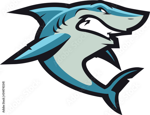 Vector illustration of a ferocious-looking shark