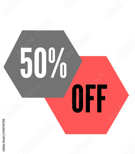 50% off red vector fifty percent marketing advertising discount