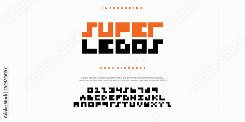 futuristic minimalist display font design, alphabet, typeface, letters and numbers, typography.