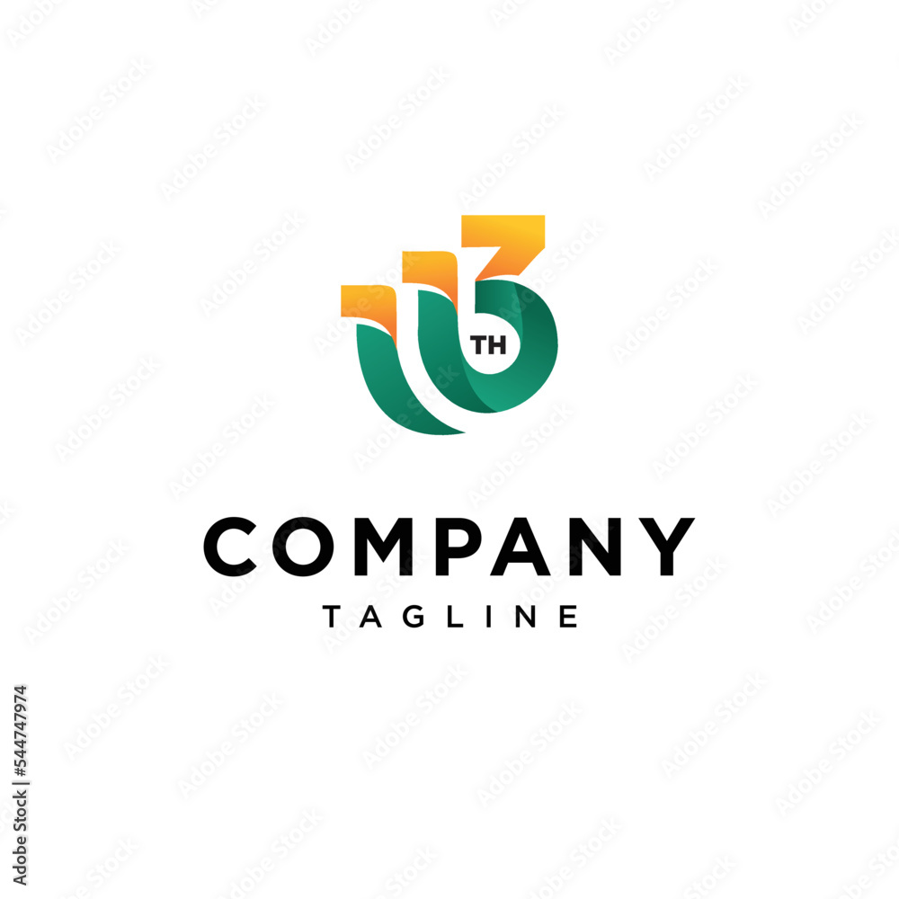 One Hundred thirteenth anniversary vector logo template One Hundred thirteenth anniversary vector logo template