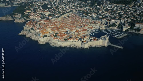 Aerial View of Dubrovnik Old Town at Sunrise, UNESCO Site, Croatia. part28 photo