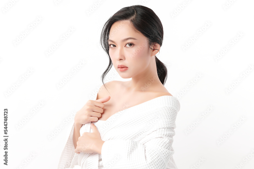 Beautiful young asian woman with clean fresh skin on white background, Face care, Facial treatment, Cosmetology, beauty and spa, Asian women portrait. Beautiful young asian woman with clean fresh skin on white background, Face care, Facial treatment, Cosmetology, beauty and spa, Asian women portrait.