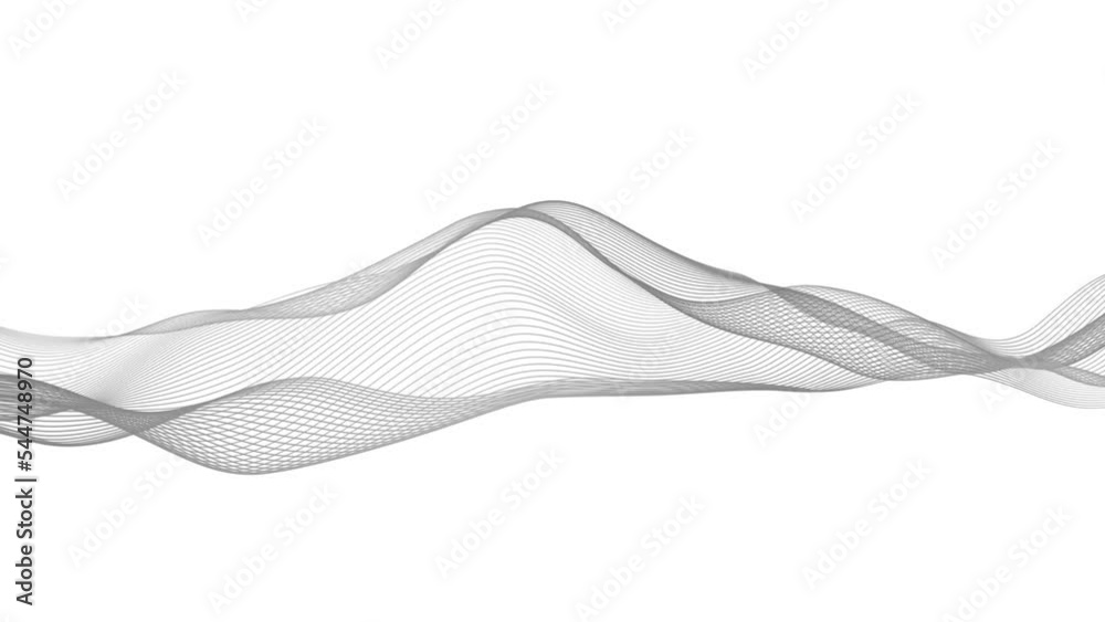 Gray line wave animation white background