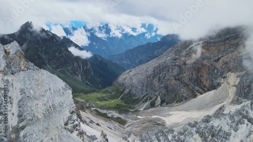 Aerial view of a beautiful scenic spot, Ganzi Dacheng, Sichuan, China. photo