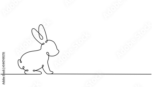 Rabbit one line continuous drawing. Hare continuous one line illustration. Chinese Lunar Year 2023. Year of the Rabbit. Vector linear illustration.