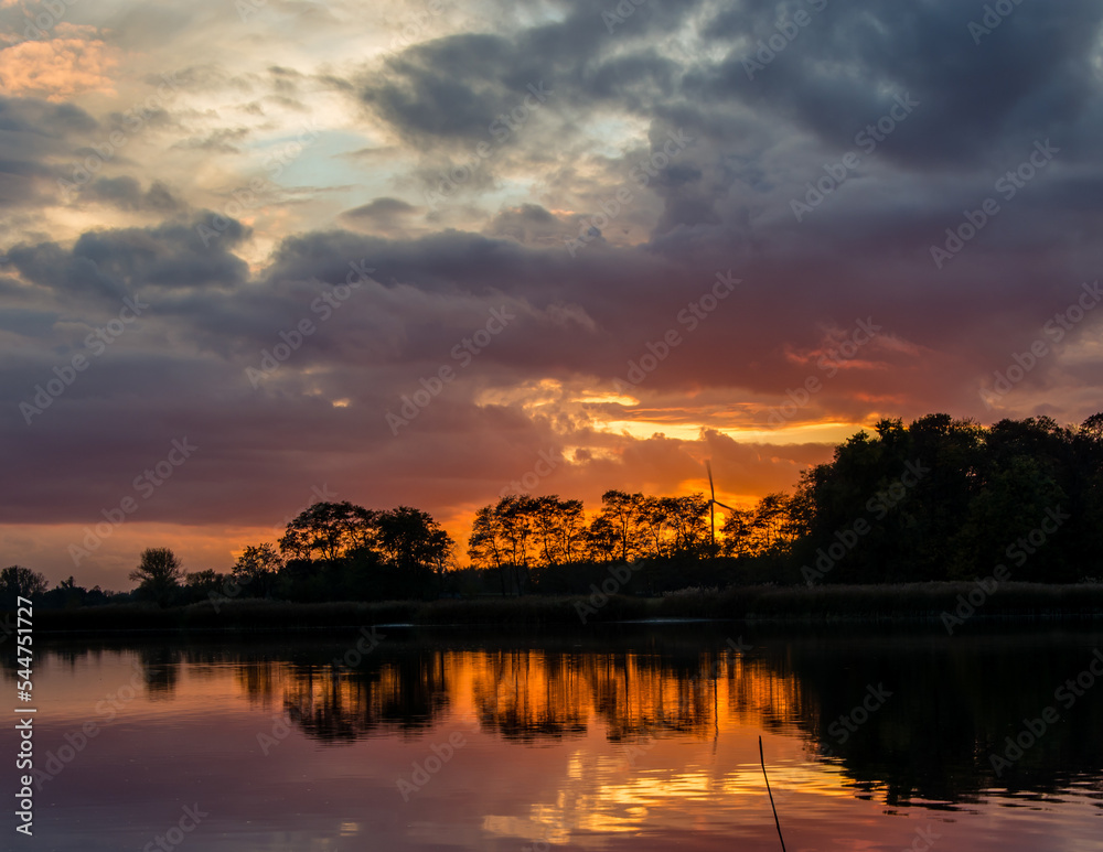 Sunset at a lake