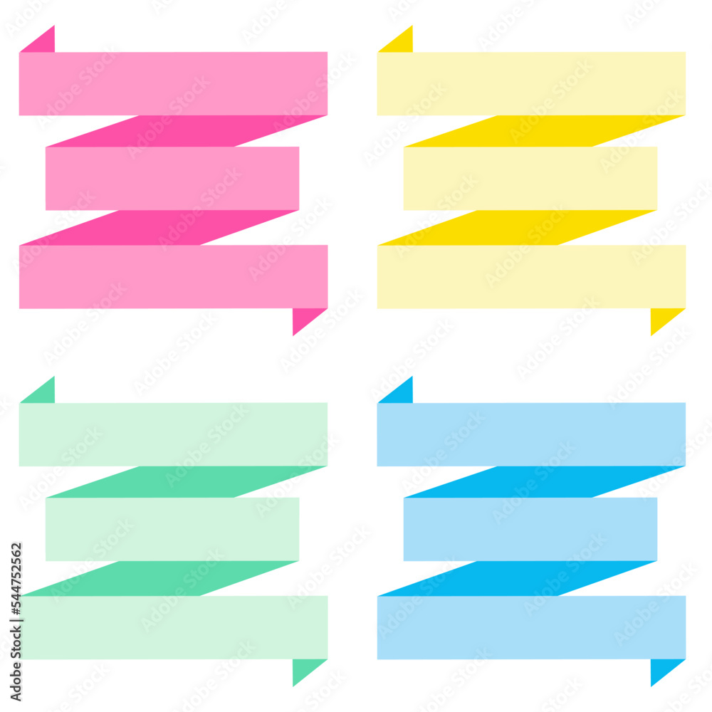 Collection of design elements with a ribbon motif. Pastel color. Soft colors ribbons. Eps10 Vector Collection of design elements with a ribbon motif. Pastel color. Soft colors ribbons. Eps10 Vector