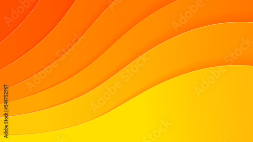 yellow and orange curve wave line background , simple minimal fluid shapes, composition for illustration advertising, application, Banner, media cover and brochure template desig