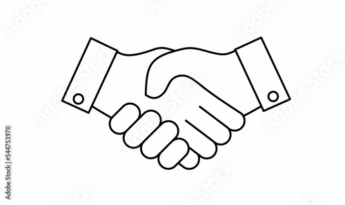 outline handshake icon isolated on white background.Business handshake sign contract agreement vector illustration