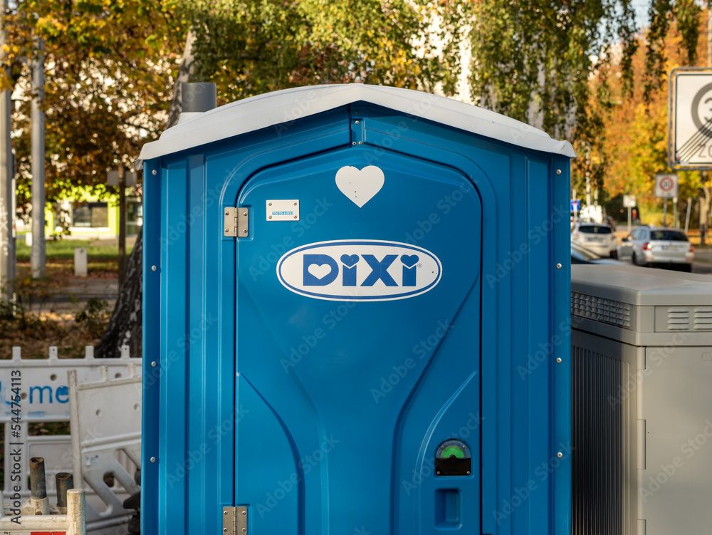 DRESDEN, GERMANY 30. October 2022 Dixi portable toilet at a