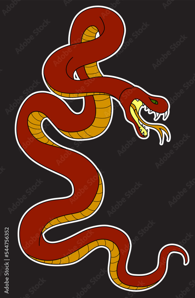 Obraz premium snake cobra tattoo style Cobra vector. king Cobra snake with mouth open.Snake cobra illustration on black background.
