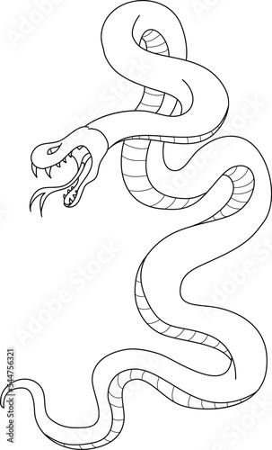 snake cobra tattoo style Cobra vector. king Cobra snake with mouth open.Snake cobra illustration on black background.