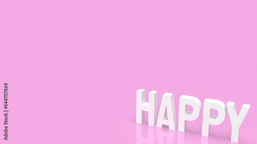 white happy on pink background for abstract concept 3d rendering white happy on pink background for abstract concept 3d rendering