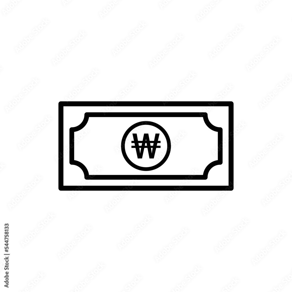 Won money icon vector logo design template Won money icon vector logo design template