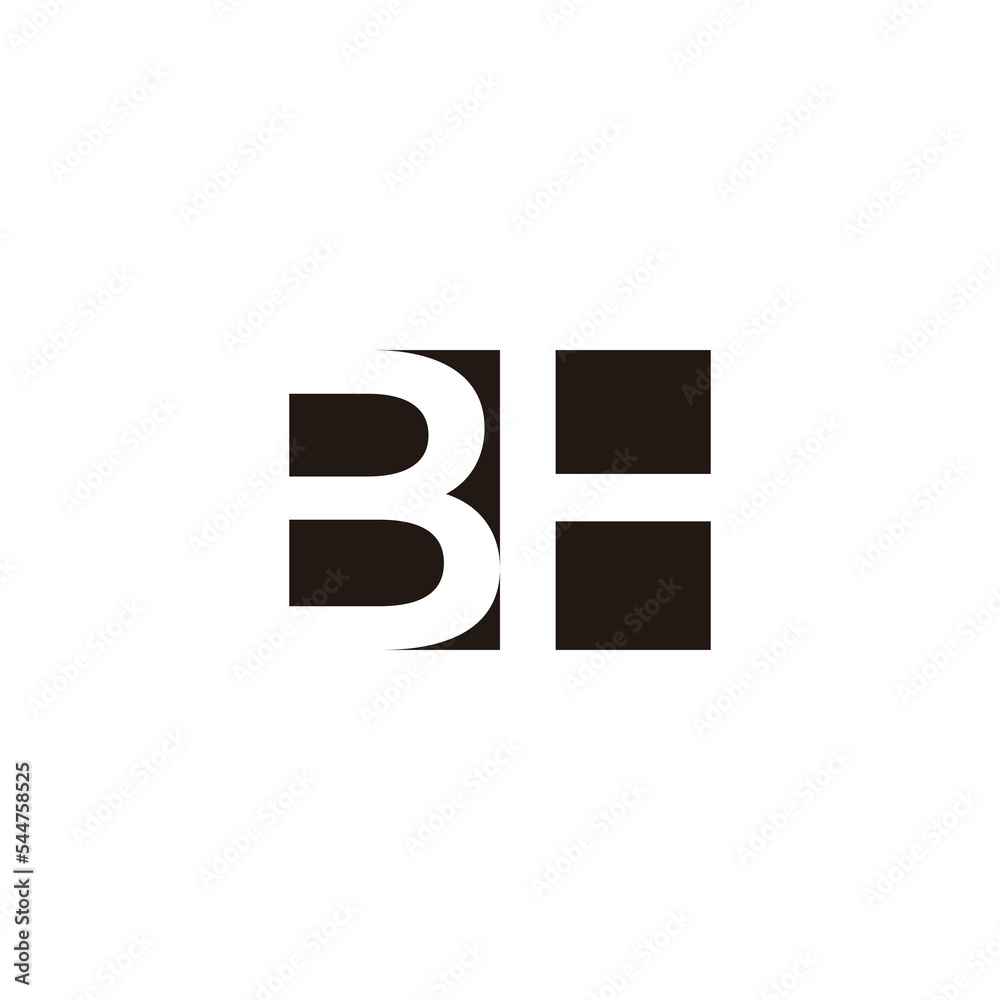 letter bh simple negative space geometric logo vector