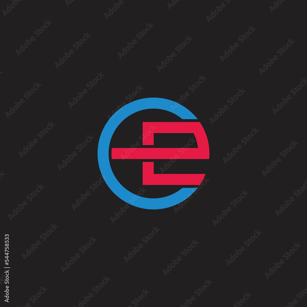 letter ce motion circle line geometric logo vector letter ce motion circle line geometric logo vector