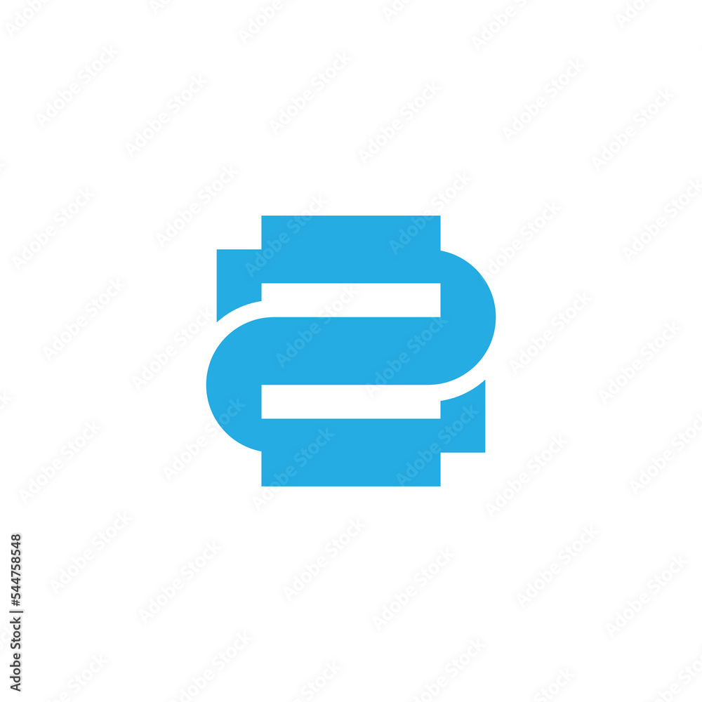 number 2 paper printer geometric logo vector