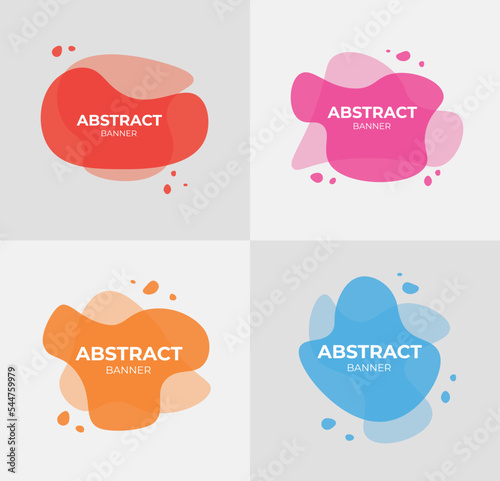 Abstract modern colorful frame liquid shape, set of modern fluid graphic elements, vector illustration.