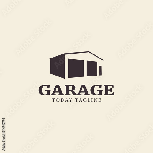 garage shilouete logo design vector icon illustration photo