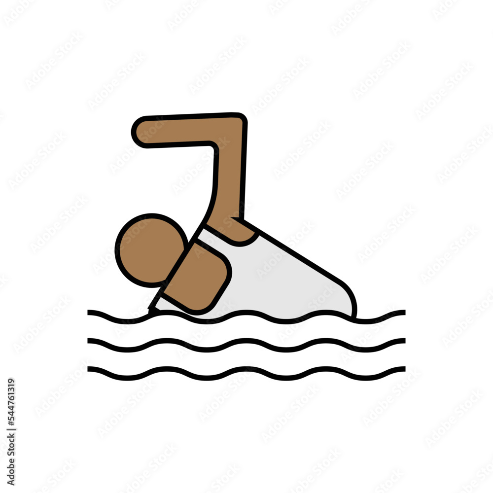 Swimming icon logo design template vector isolated illustration