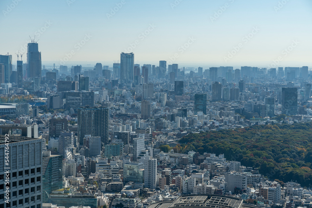 東京　新宿　高層ビルからの風景