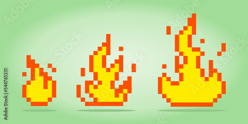 8-bit pixel a fire for GUI image. Asset game on vector illustration. © Two Pixel