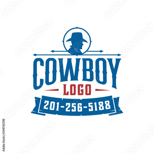 Western Cowboy Gangster with Bandana Scarf Mask Vintage Rustic Logo illustration